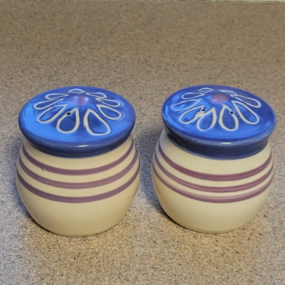 Vintage Pfaltzgraff Salt and Pepper Shaker Flower Design